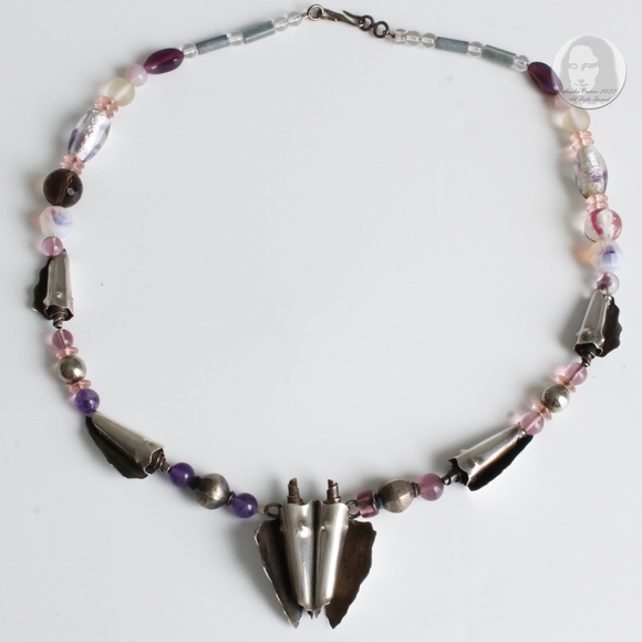 Vintage Necklace Semi Precious Stones Sterling Jeremy & Carrie Gicker 1980s HTF - Picture 4 of 13
